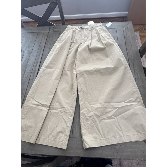 NWT Gap × DÔEN High Rise Wide Leg iconic Khaki Trousers Pants Size 00 - Picture 2 of 5